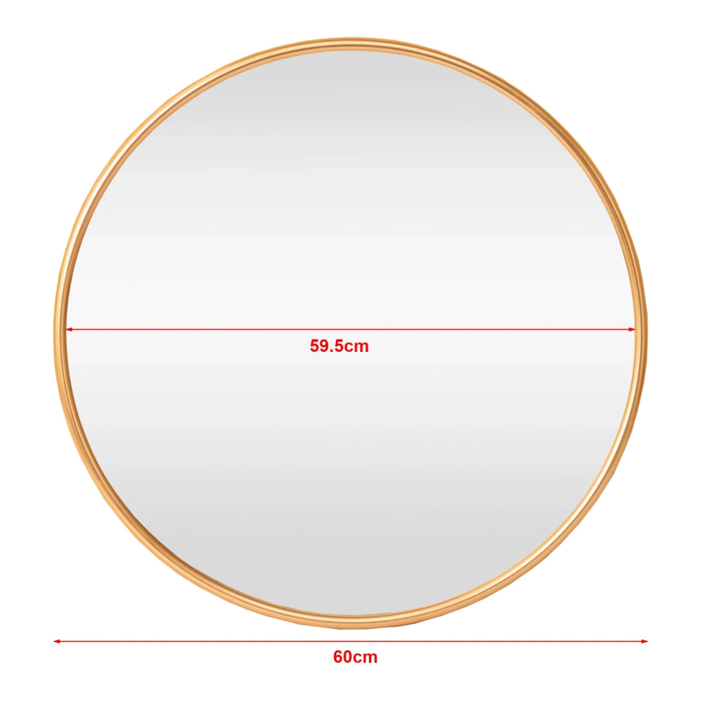 Specchio da parete rotondo 60 cm alluminio oro 03_0007946