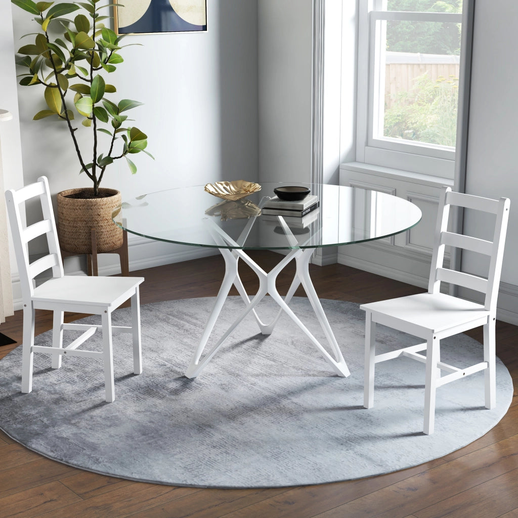 Sedia da Pranzo in Legno Massello ¨C Minimal ¨C Bianco