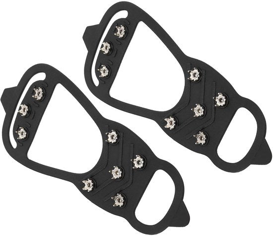 Calzature Antiscivolo per Neve - Spicchi da Neve con 8 Viti - Misura Adattabile 41-46 - Silicio/Rossostainless - Idonee per Escursionismo/Montagna - Spicchi da Neve con Spunti da Neve