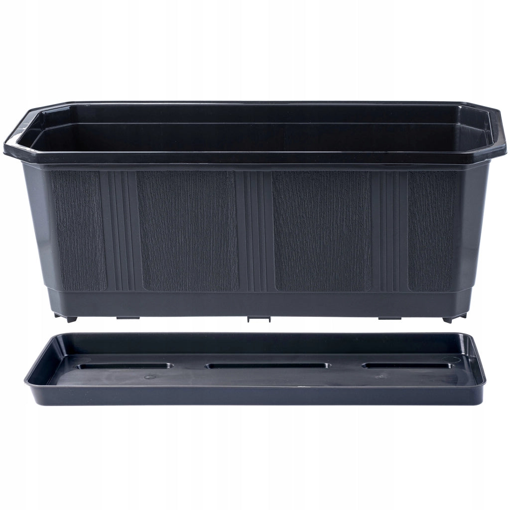 Vaso da fiori per balcone KADAX da 40 cm con supporto e manici.