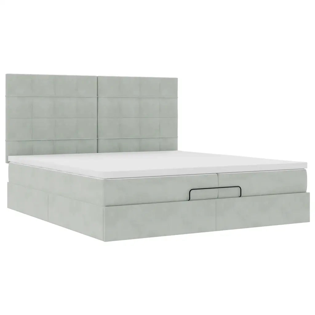 Struttura Letto Pouf con Materassi 200x200 cm Velluto 3314342