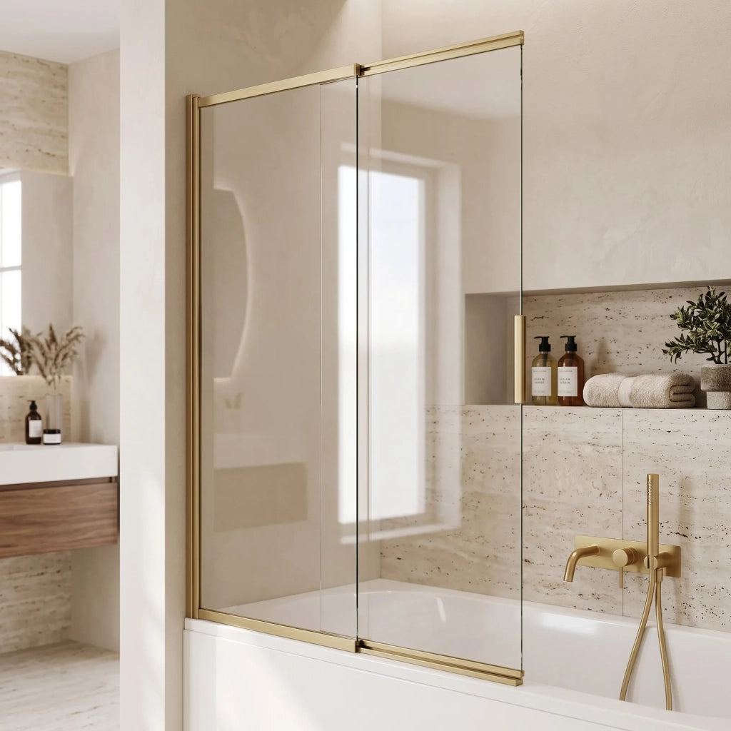 Paravento Vasca Scorrevole Rea Dario Brush Gold 120