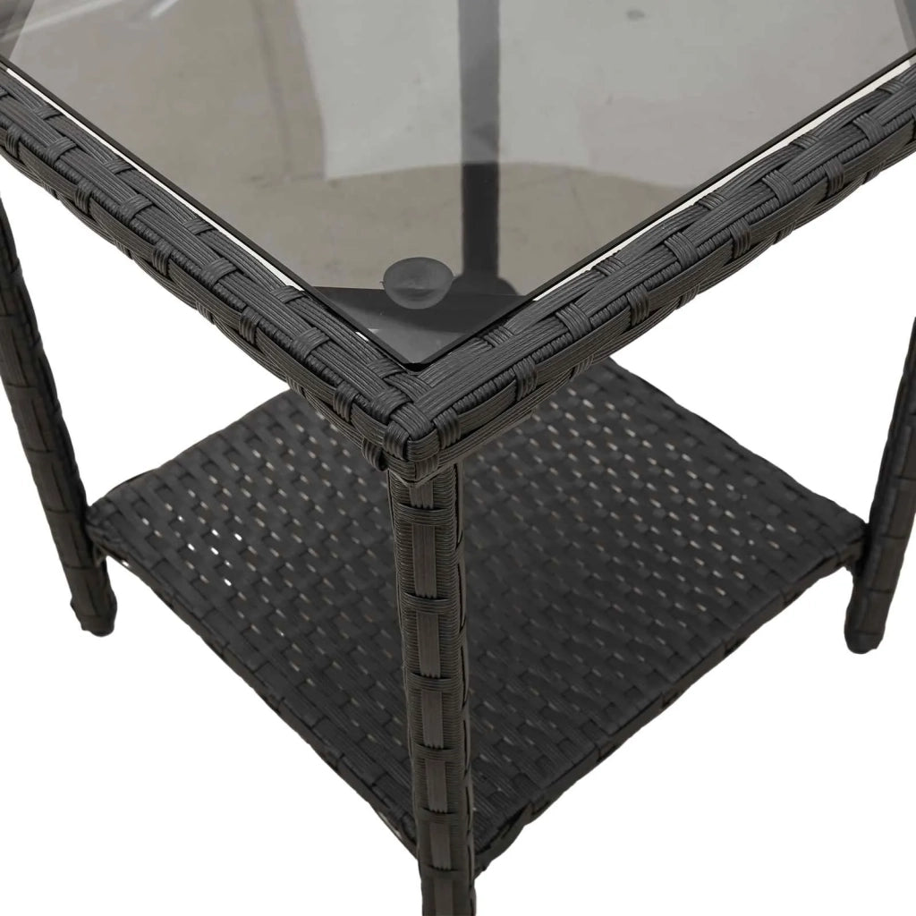 Divano da giardino 2 pcs Nero e Turchese Poly Rattan 4103880