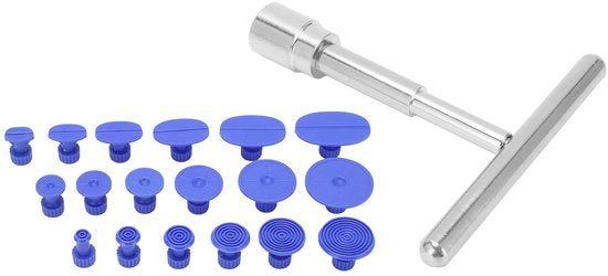 Kit di riparazione dei fori auto - T-Bar con 18 pezzi - Manicotto a mano - Sicuro per la verniciatura - Materiale in acciaio e ABS - Duraturo