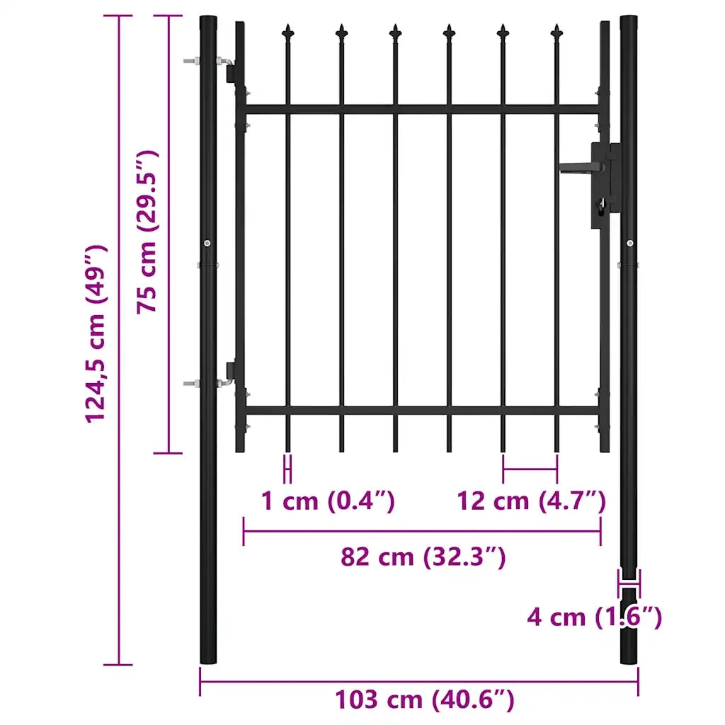 Cancello per recinzione Boxtel con punta a lancia 100x75 cm 144358