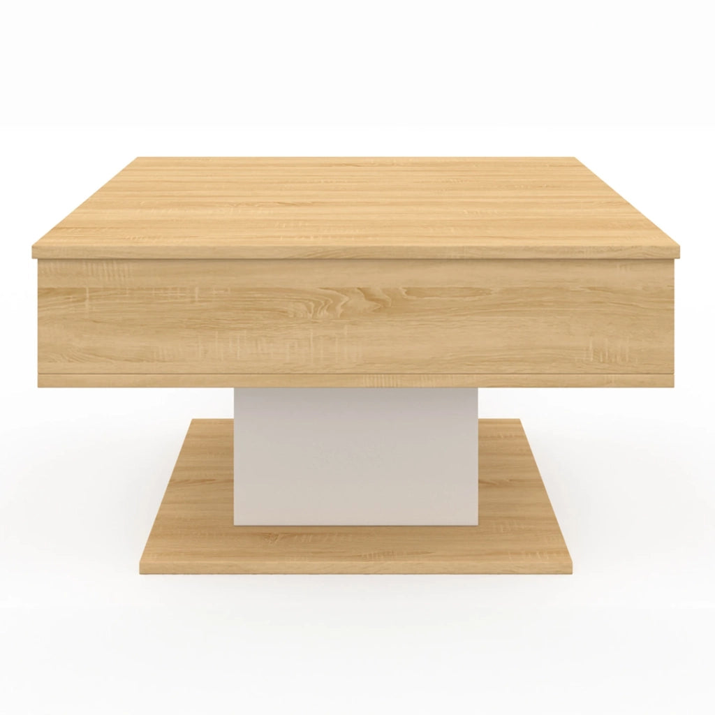 IDMarket - Tavolino quadrato sollevabile EDEN in legno e bianco