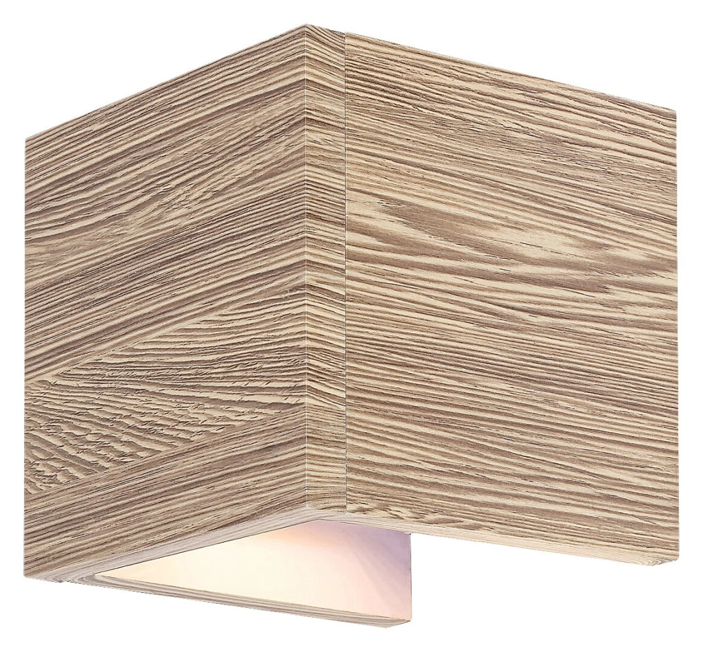 Applique cubo legno LED 7W rovere bianco Cinnamon Rabalux