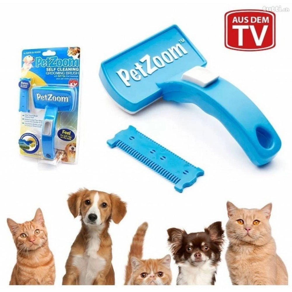 Trade Shop - Kit Delle Coccole True Touch + Petzoom + Aspirapeli Per La Pulizia Cani E Gatti -