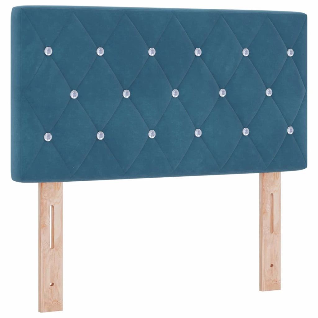 Letto box spring con materasso Blu Scuro 90 x 190 cm Velluto 3451581