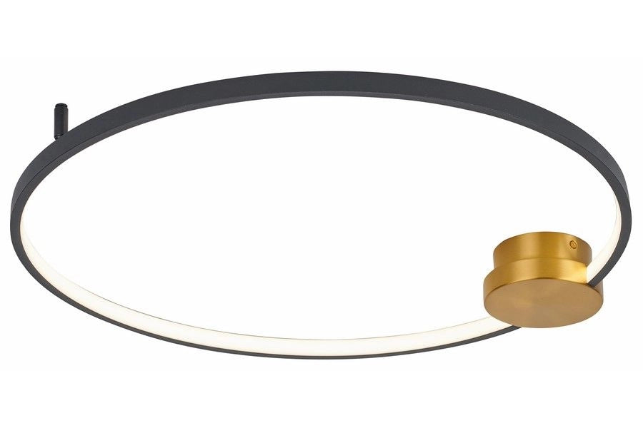 Plafoniera LED Ring Condida nero oro 60cm 24W Reality