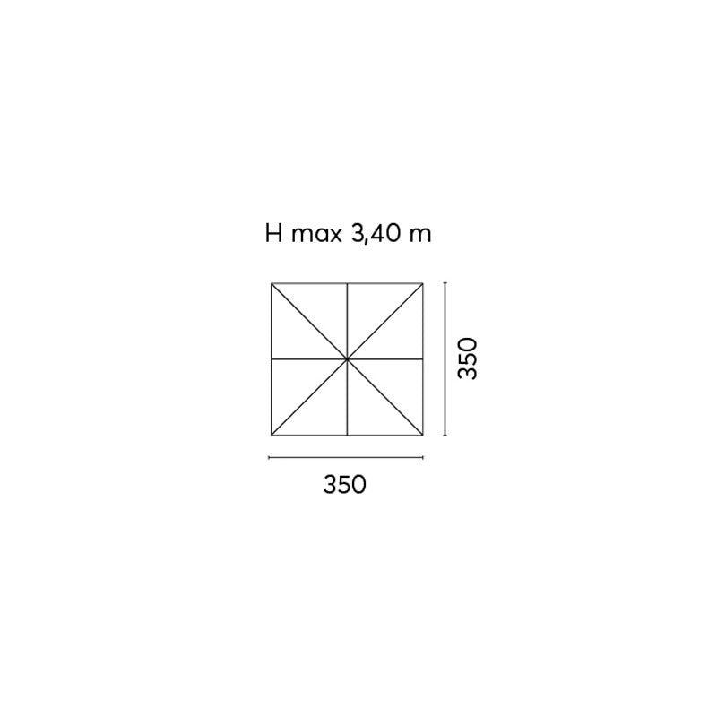 Ombrellone MOIA quadrato 3,5x3,5 mt.