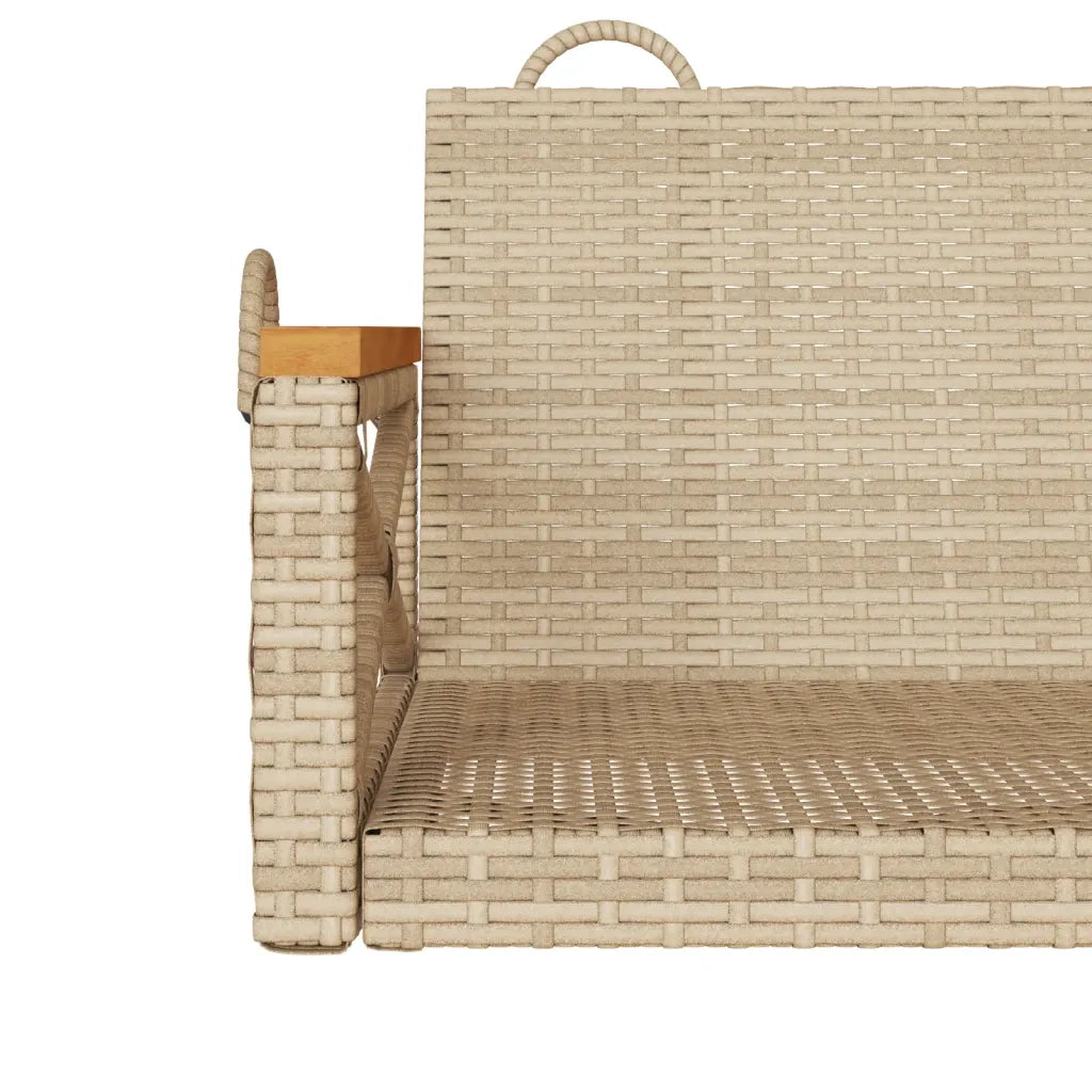 Panca da Giardino | Panchina a Dondolo Beige 109x62x40 cm in Polyrattan