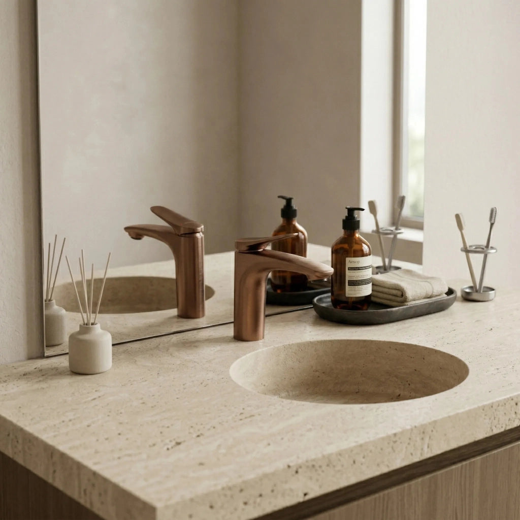 Rubinetto Per Lavabo Premium Rea Vision Copper Brush Low