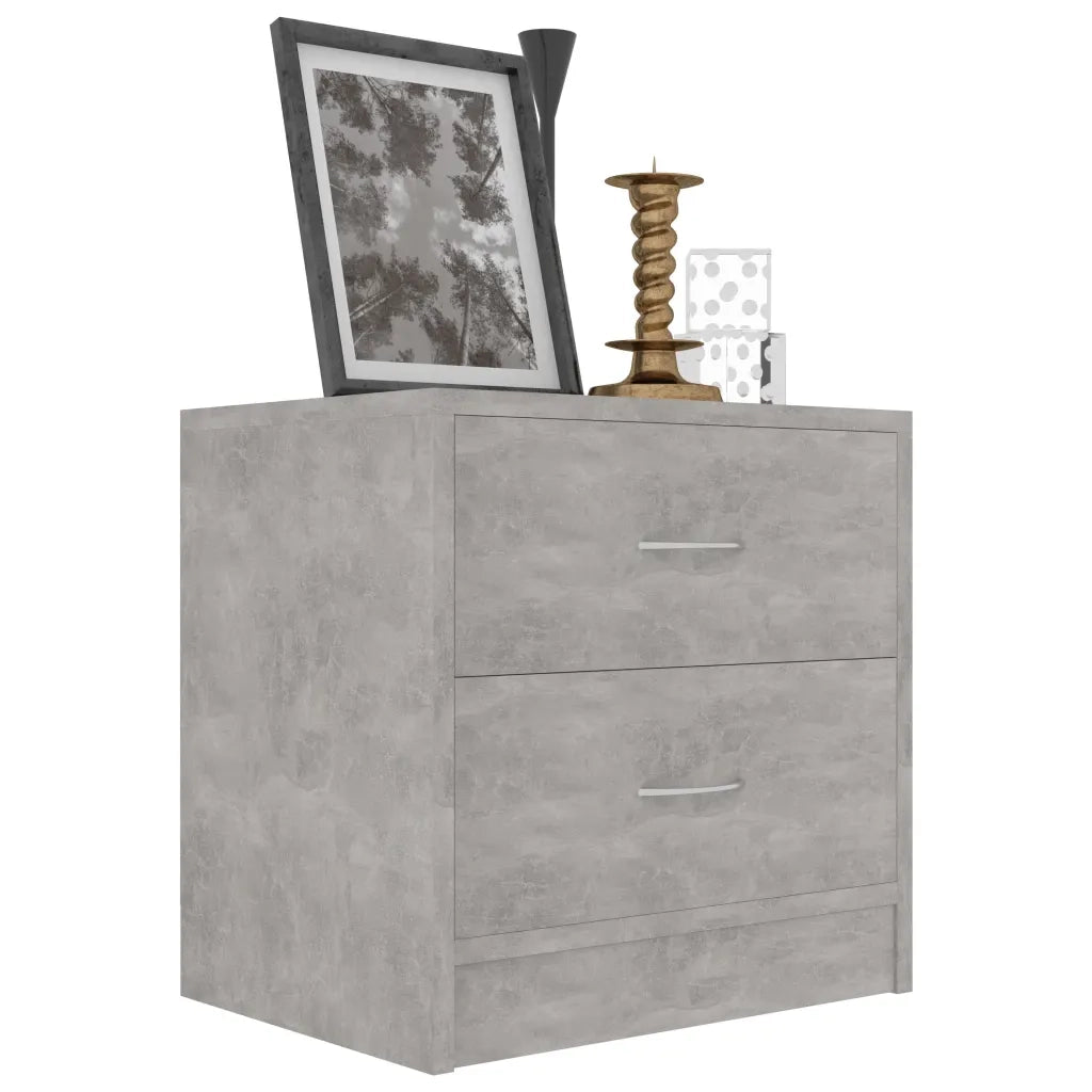 Comodino-Tavolino da notte Grigio Cemento 40x30x40 cm in Legno Multistrato 591924