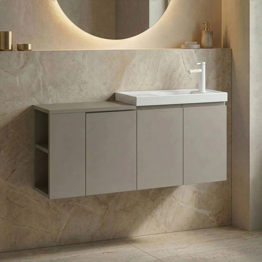Mobile lavabo "Ferla 110" - 110 x 22 x 45 cm - Matte Mink