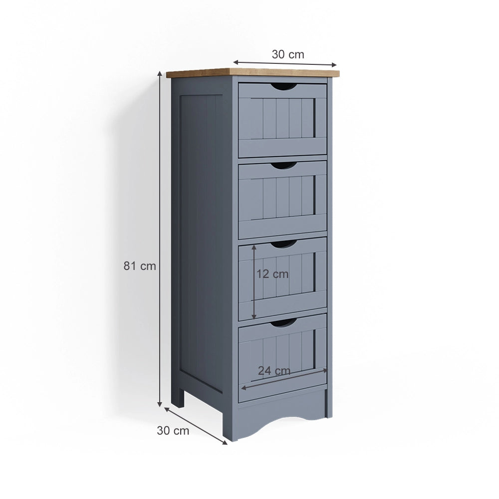 Vicco Cassettiera da bagno Grigio 30 x 81 cm
