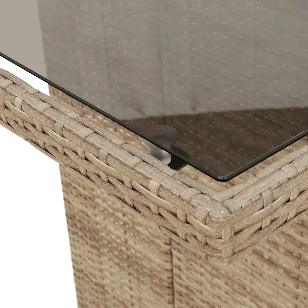 Set Bistrò da Giardino 9 pz con Cuscini in Polyrattan Marrone 3277216