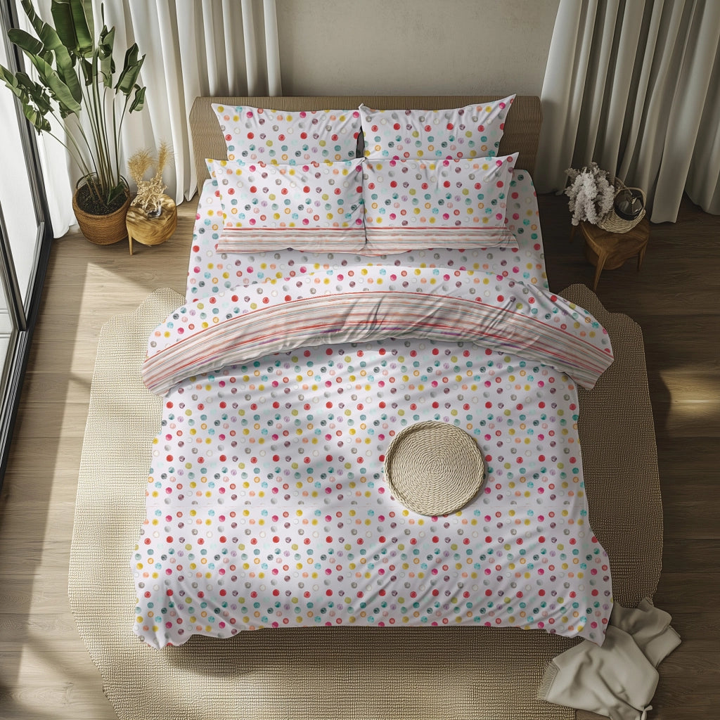 Sasafa, set Completo Letto Singolo in Policotone, Rosso
