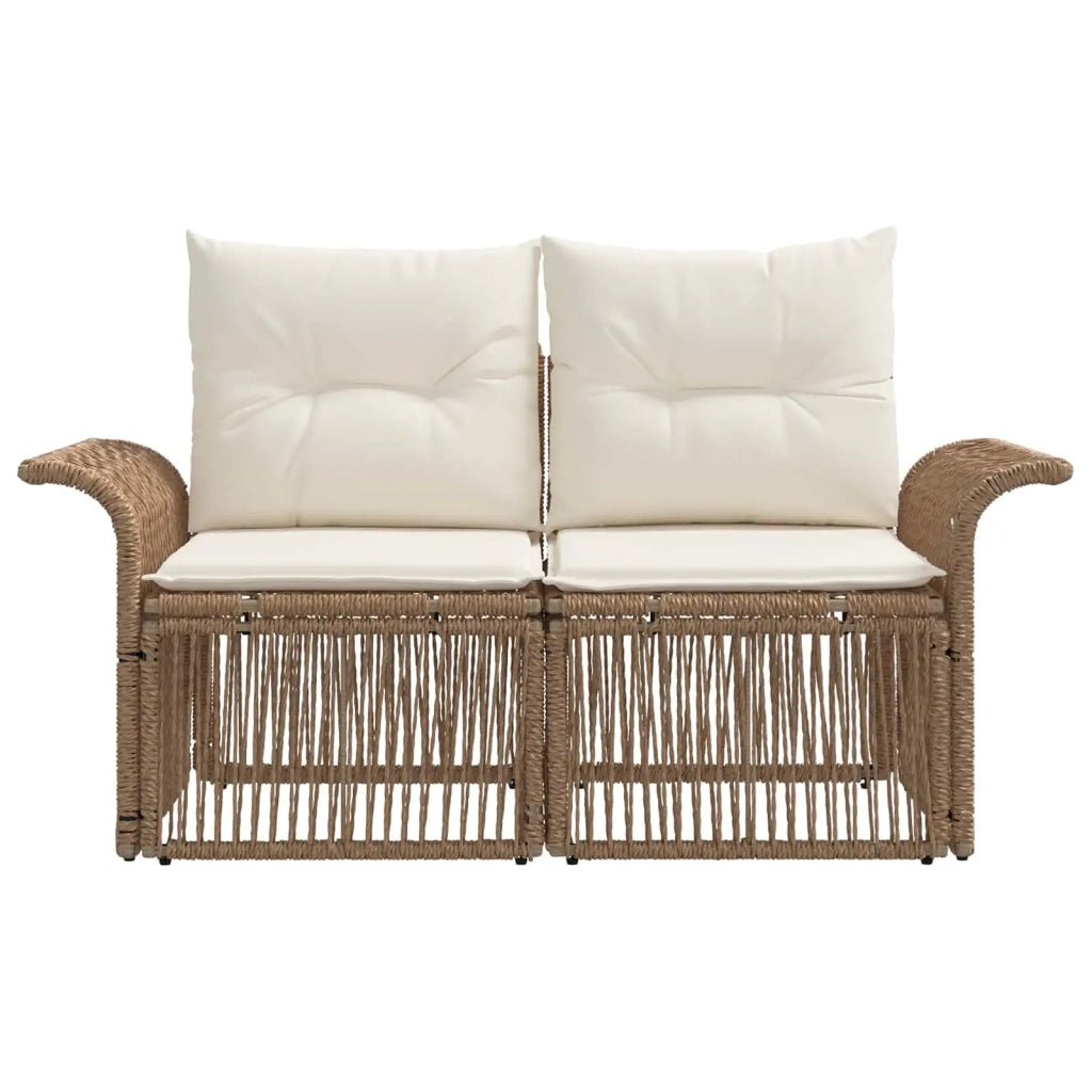 Divano da giardino 2-Numero di posti Beige polyrattan 42026694