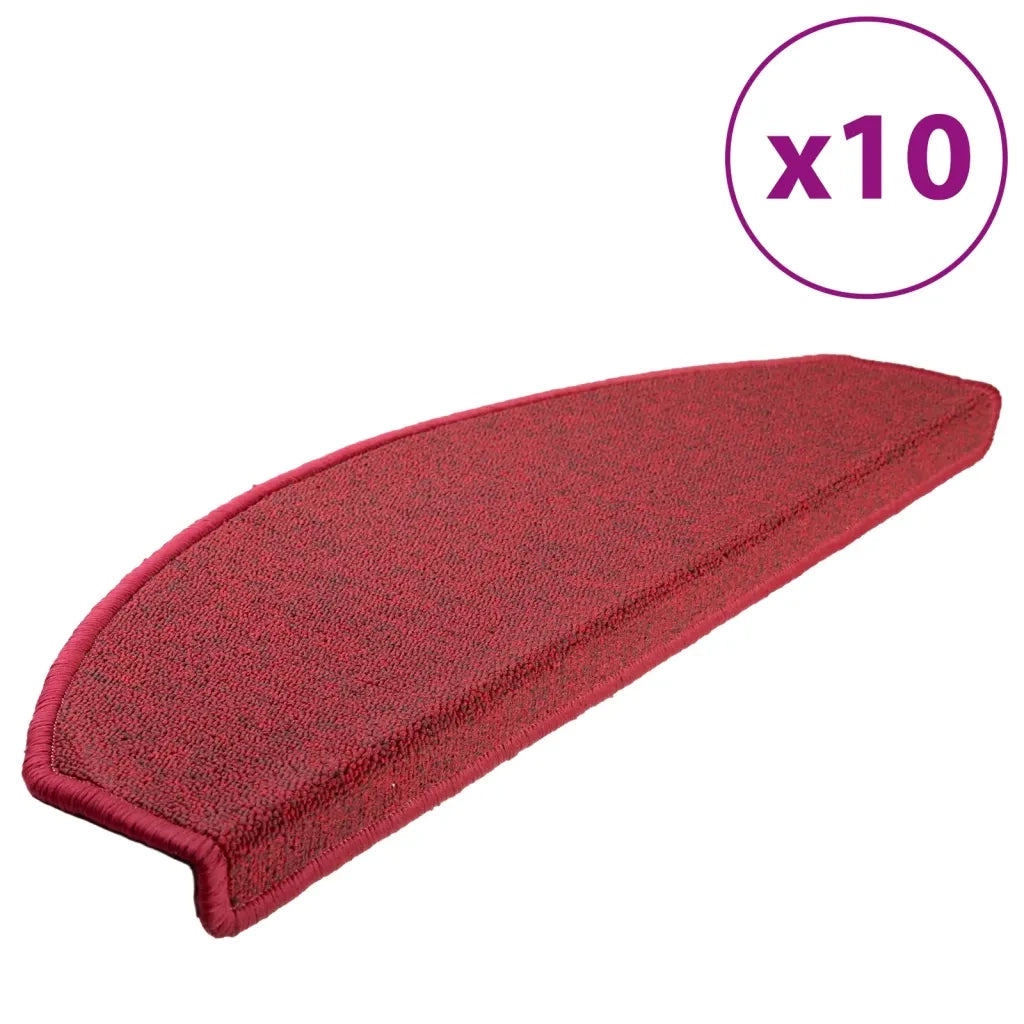 Tappetini per scale 10 pz 65x24x4 cm Rossi Semicircolari Grandi 149761