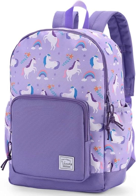 Borsa per bambine, 4-6 anni, zaino scolastico con tasche laterali e cinturino con borchie