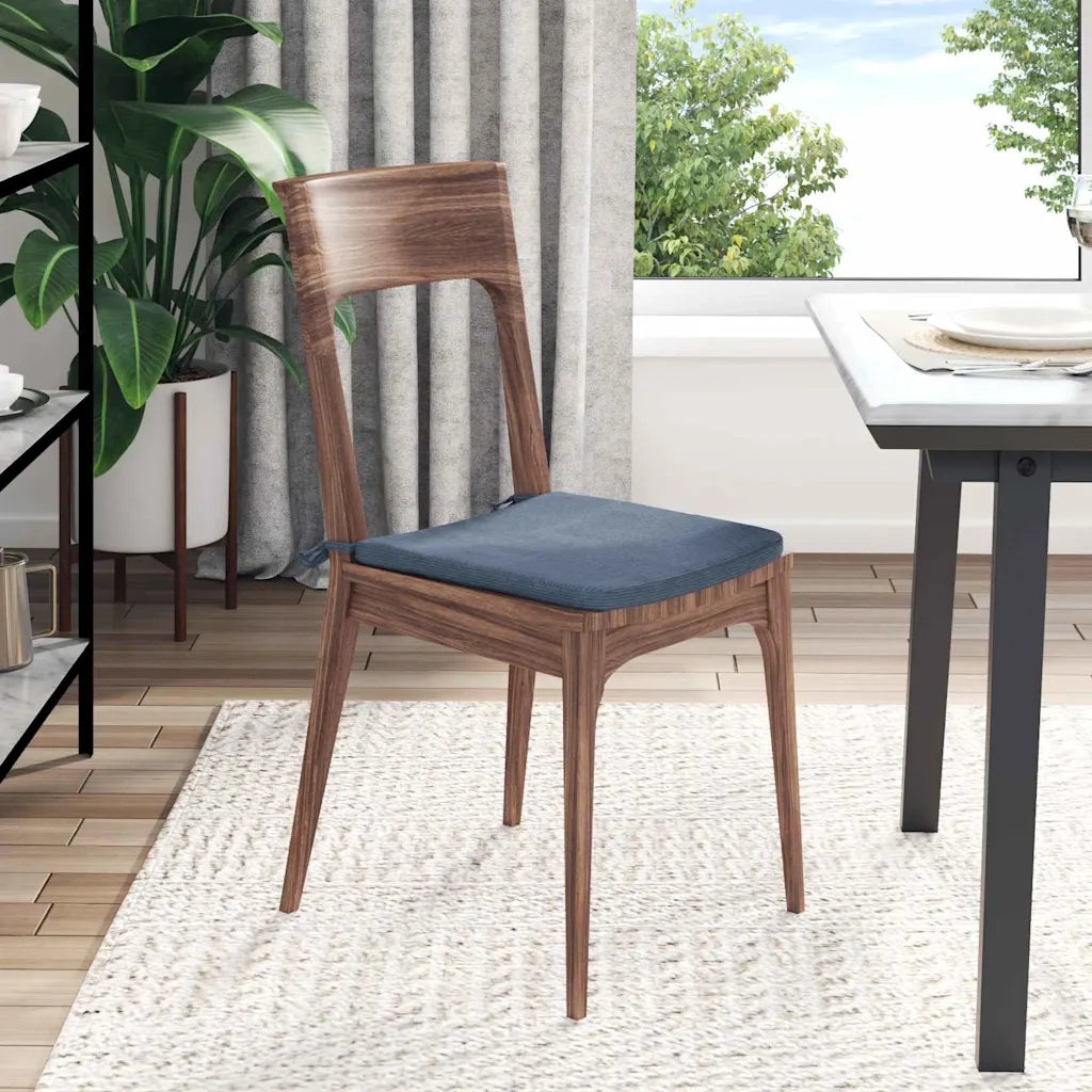 Cuscini per Seduta 4 pcs Blu 40 x 40 x 3 cm Tessuto in Cords 42015227