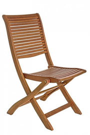 Set 2 sedie pieghevoli Noemi in legno di acacia cm 64x55,5x93h