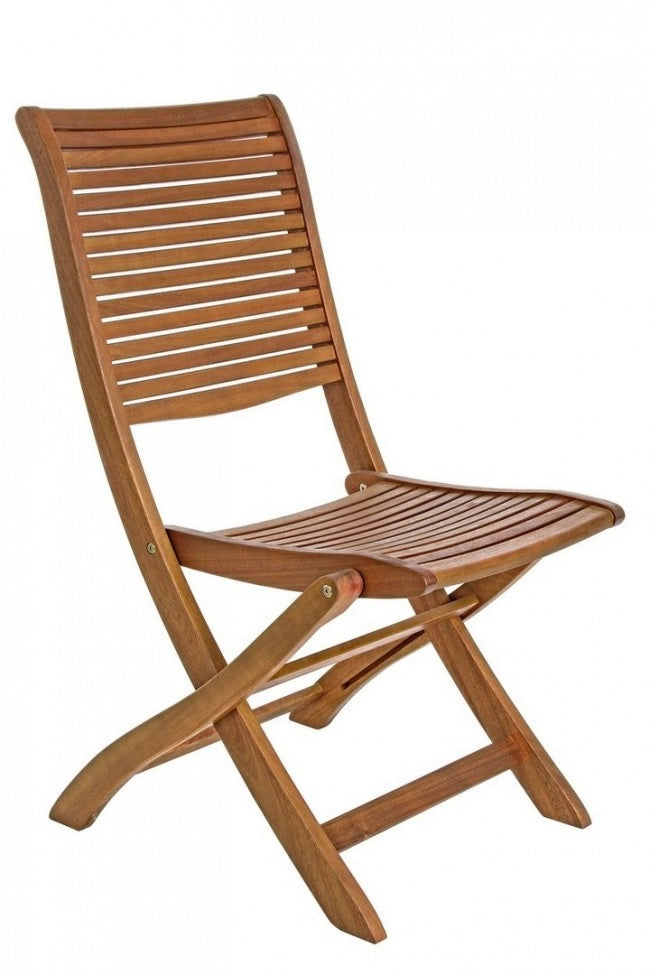 Set 2 sedie pieghevoli Noemi in legno di acacia cm 64x55,5x93h