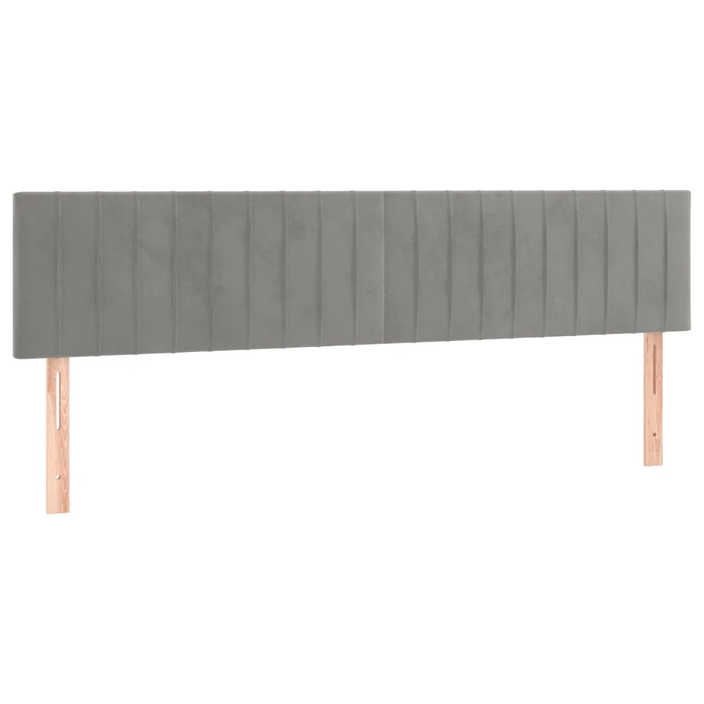 Letto a Molle con Materasso e LED Grigio Chiaro 160x200 cm Velluto