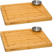 Servizio da Tavola in Bambù e Doccia per Dips - 30x25 cm - Piatto di Legno per Cibi