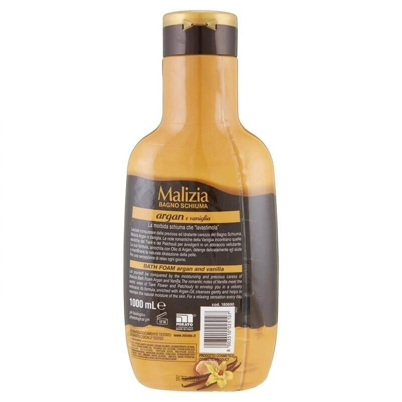 SET 3 PZ MALIZIA BAGNO SCHIUMA 1LT ARGAN E VANIGLIA