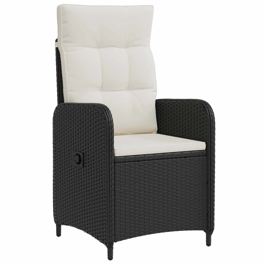 Set da pranzo per esterni 5 pz Nero e Bianco Crema polyrattan 3422259