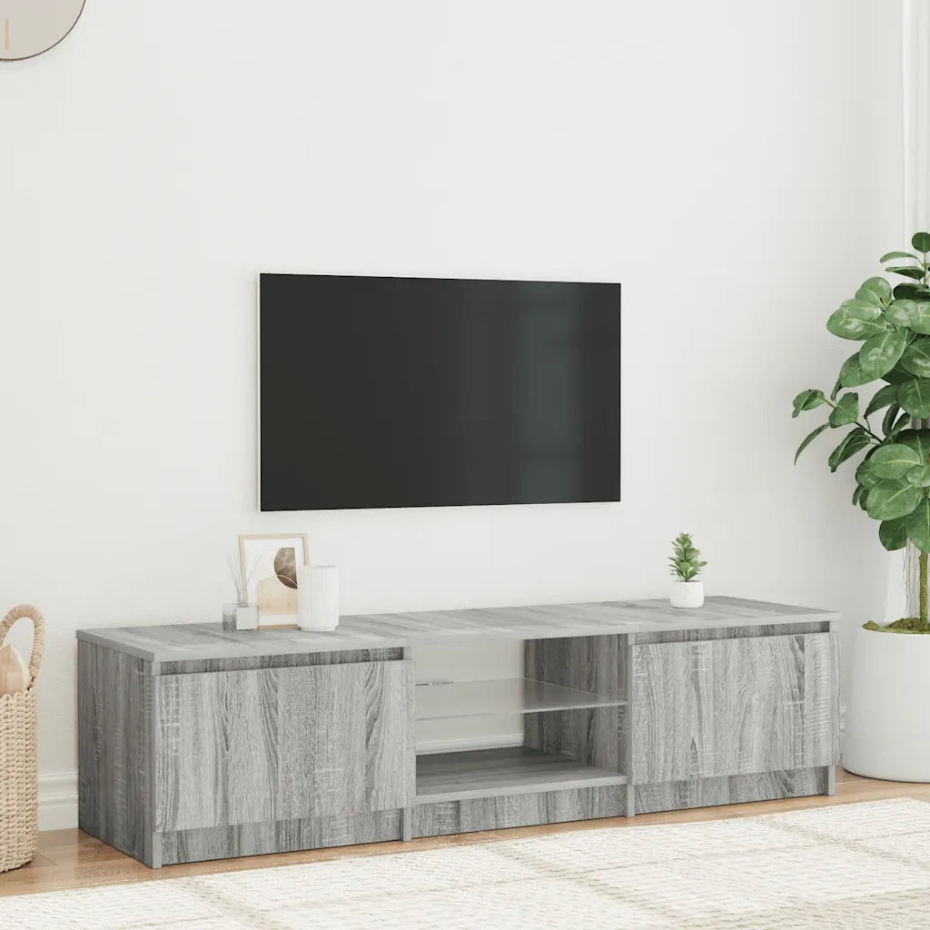 Mobile TV | Armadietto TV | Mobile Porta TV con Luci LED Grigio Sonoma 140x40x36 cm
