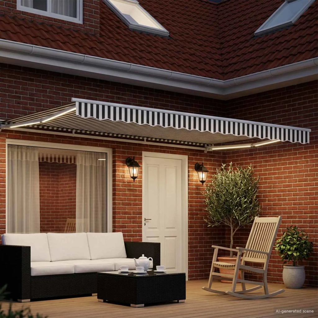 Cornice per Tenda Manuale con LED Antracite e Bianco 4 × 3 m 3420617