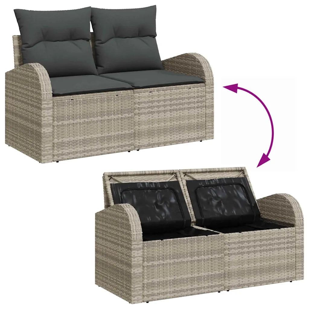 Set Divano da Giardino 7 pcs Grigio chiaro e grigio scuro