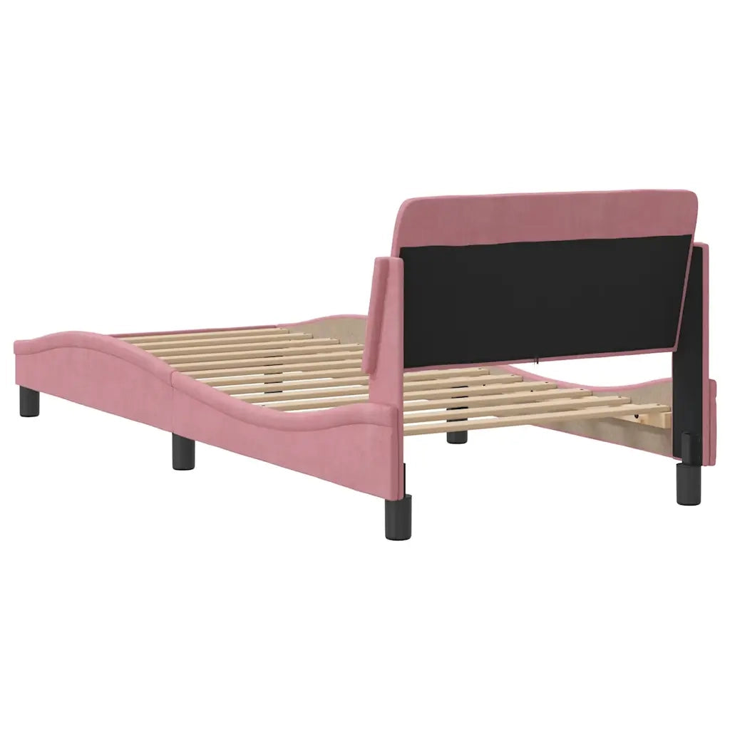 Giroletto con Testiera Dover Rosa 90x200 cm Velluto 373117