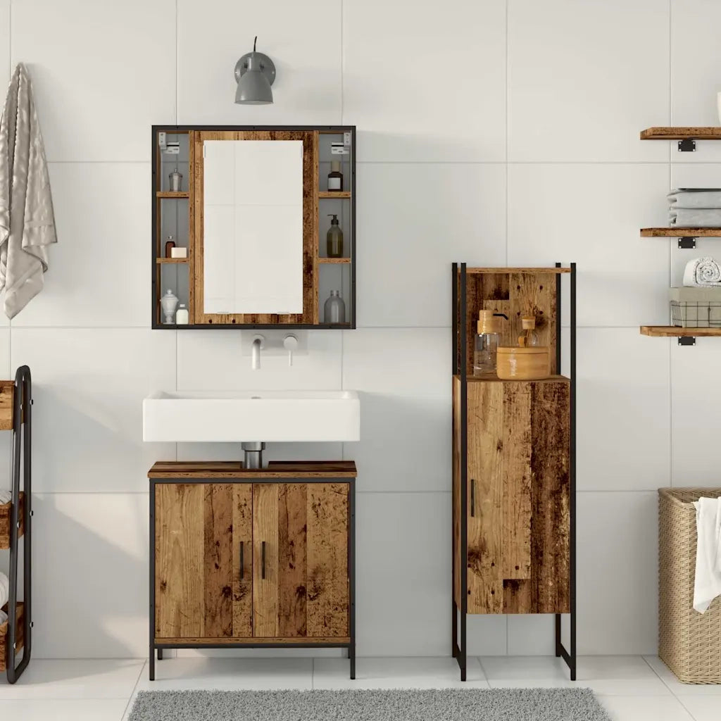 Set di mobili per il bagno 3 pcs Marrone Legno multistrato 3332559
