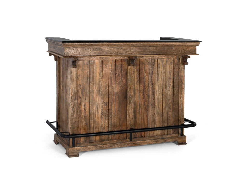 Mobile bar marrone in legno di mango, granito e metallo 150 cm