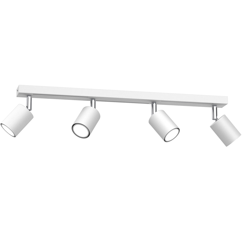 Barra 4 faretti orientabili bianco/cromo GU10 8W Striper