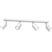 Barra 4 faretti orientabili bianco/cromo GU10 8W Striper