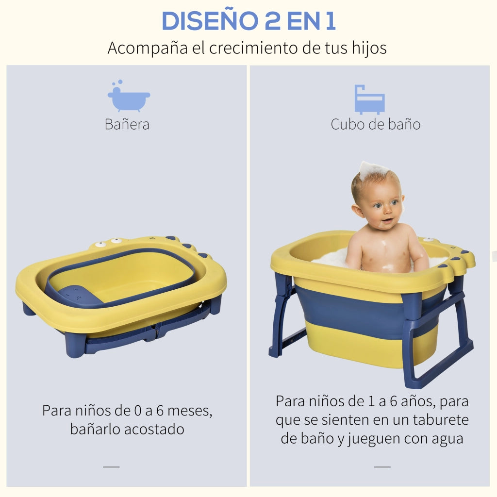Vasca da bagno pieghevole per bambini ¨C Minimal ¨C 75.3x55.4x43 cm giallo e blu