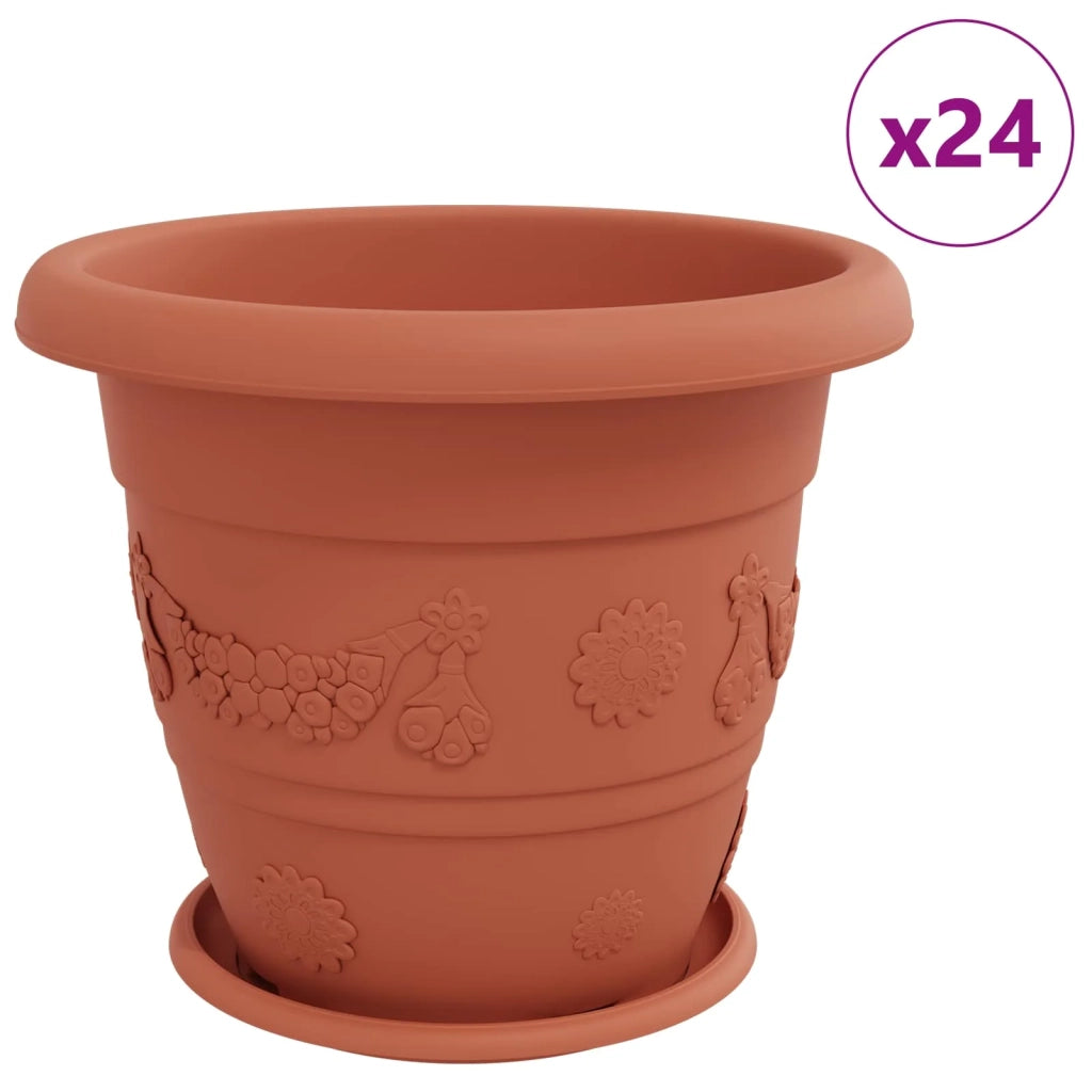 Vasi per Piante 24 pcs Rosso Mattone Ø 39 x 32 cm Plastica 3403284