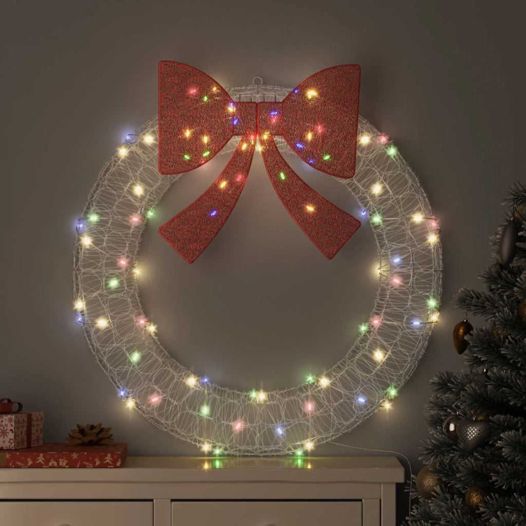 Corona con 80 LED Multicolore 92 x 92 x 9,5 cm Acrilico 42019128