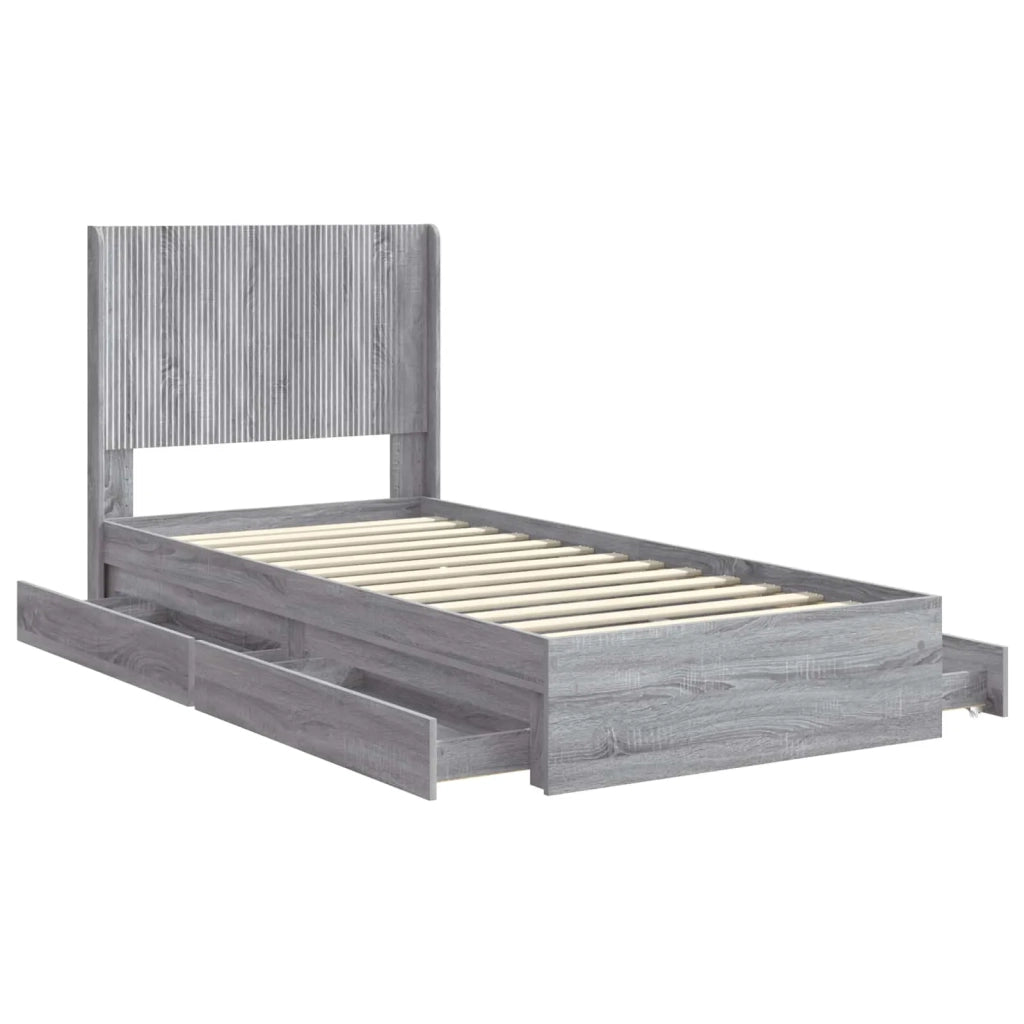 Letto da camera | Struttura del letto con stoccaggio e testata 3 pcs