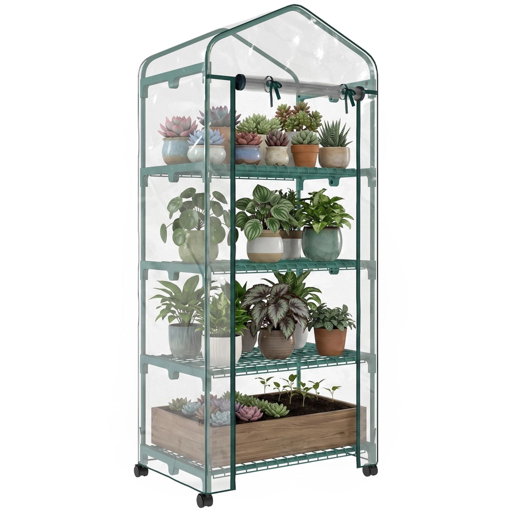 Serra da Giardino con Ruote e Scaffali ¨C Minimal ¨C Grigio 69x50x165cm
