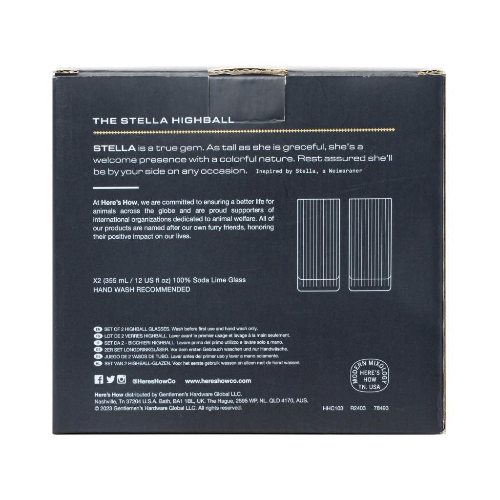 Here's How Bicchiere Highball Stella - Set da 2 Blu