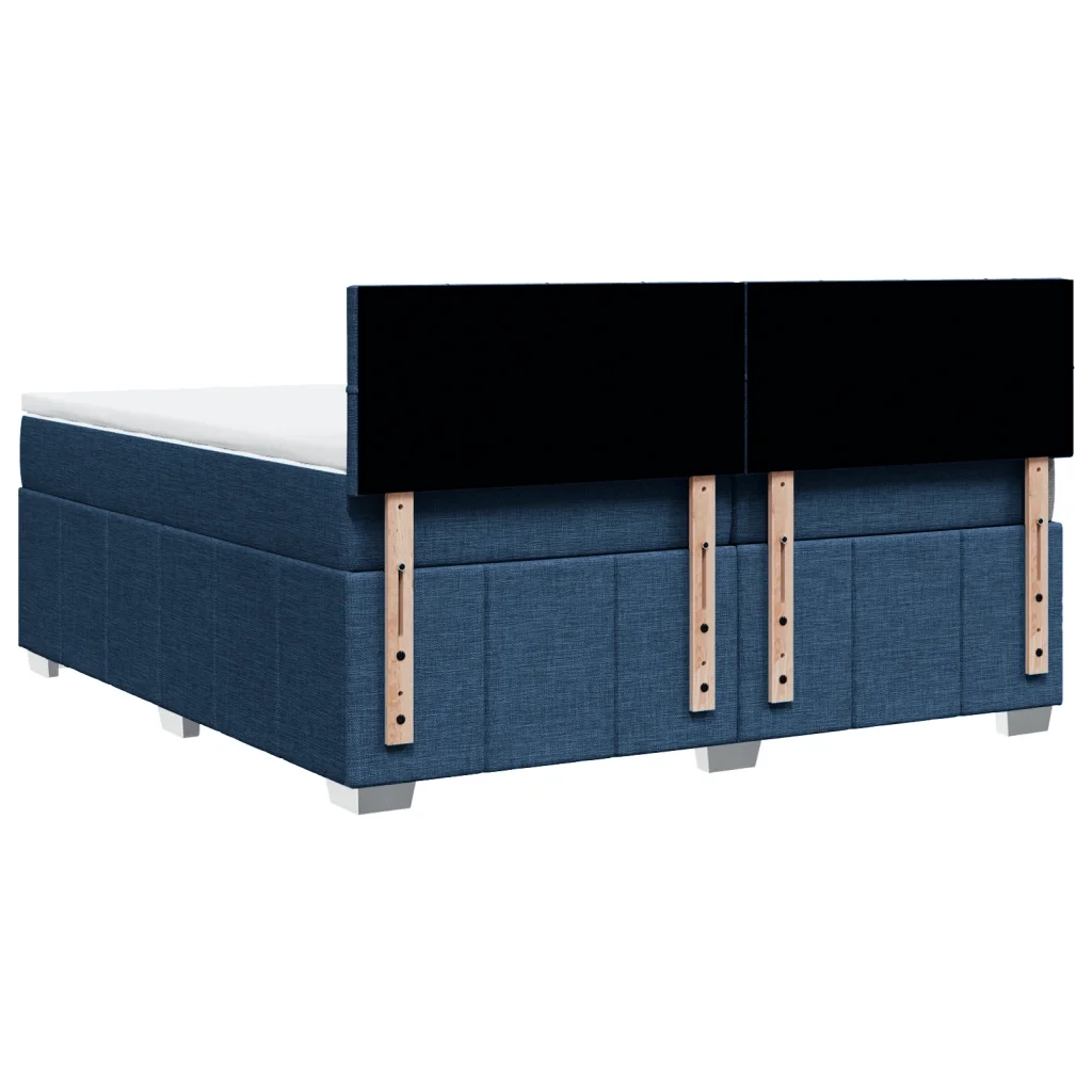 Giroletto a Molle con Materasso Blu 200x200 cm in Tessuto