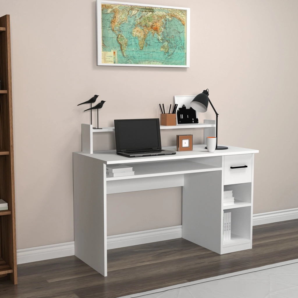 Roletto, Scrivania 5 Ripiani, 99x120x55h cm Bianco