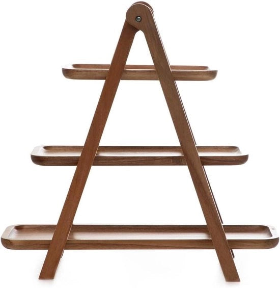 Servizio a 3 vaschetti in legno naturale