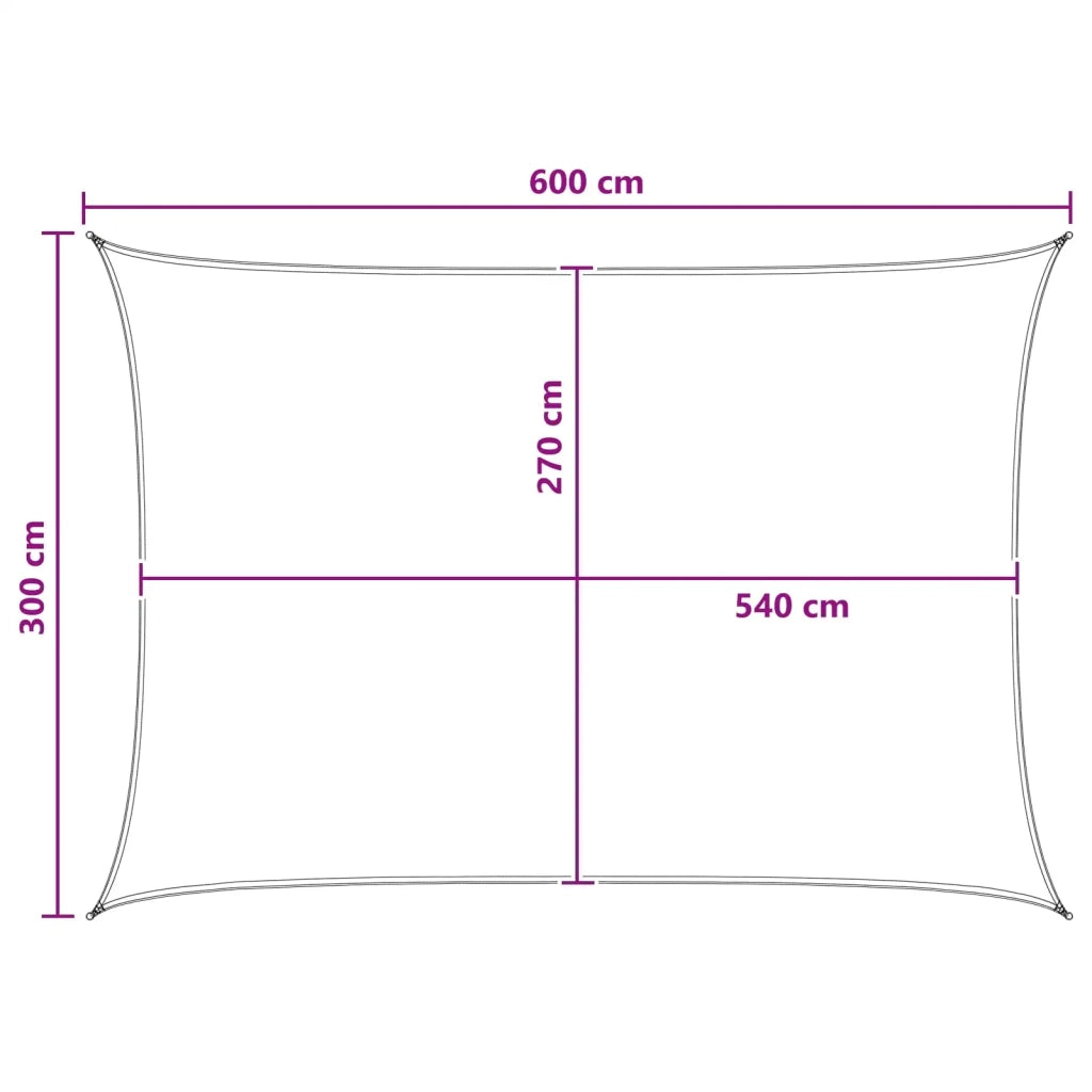 Telo Ombra Antracite e Bianco 3 x 6 m HDPE 42032773